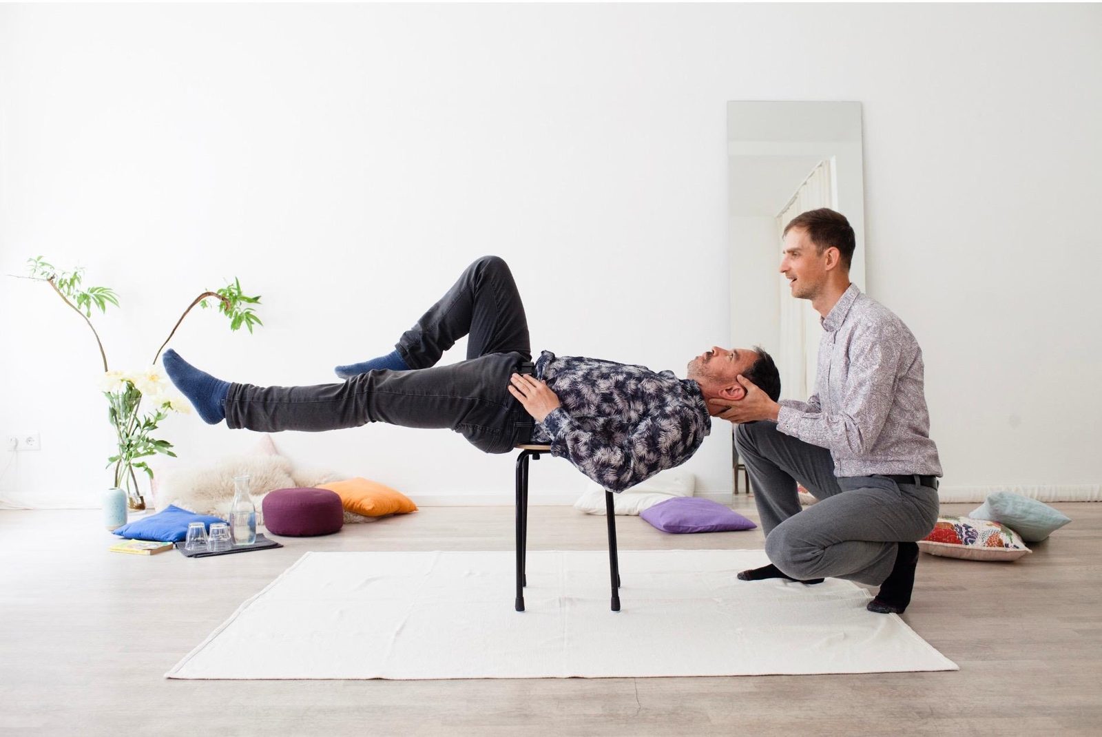 Alexander Technique teachers David Young and Rainer Baltscheit in Mitte, Berlin