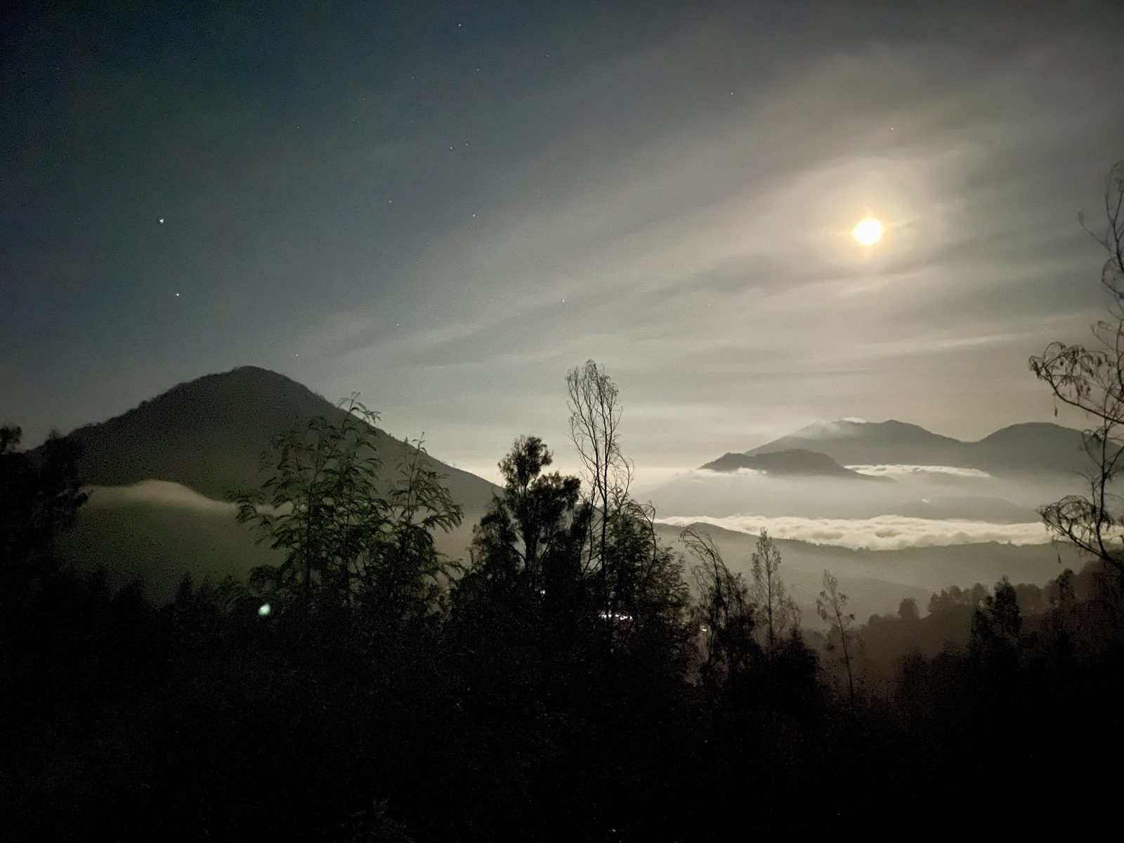 Mountains by moonlight, Java