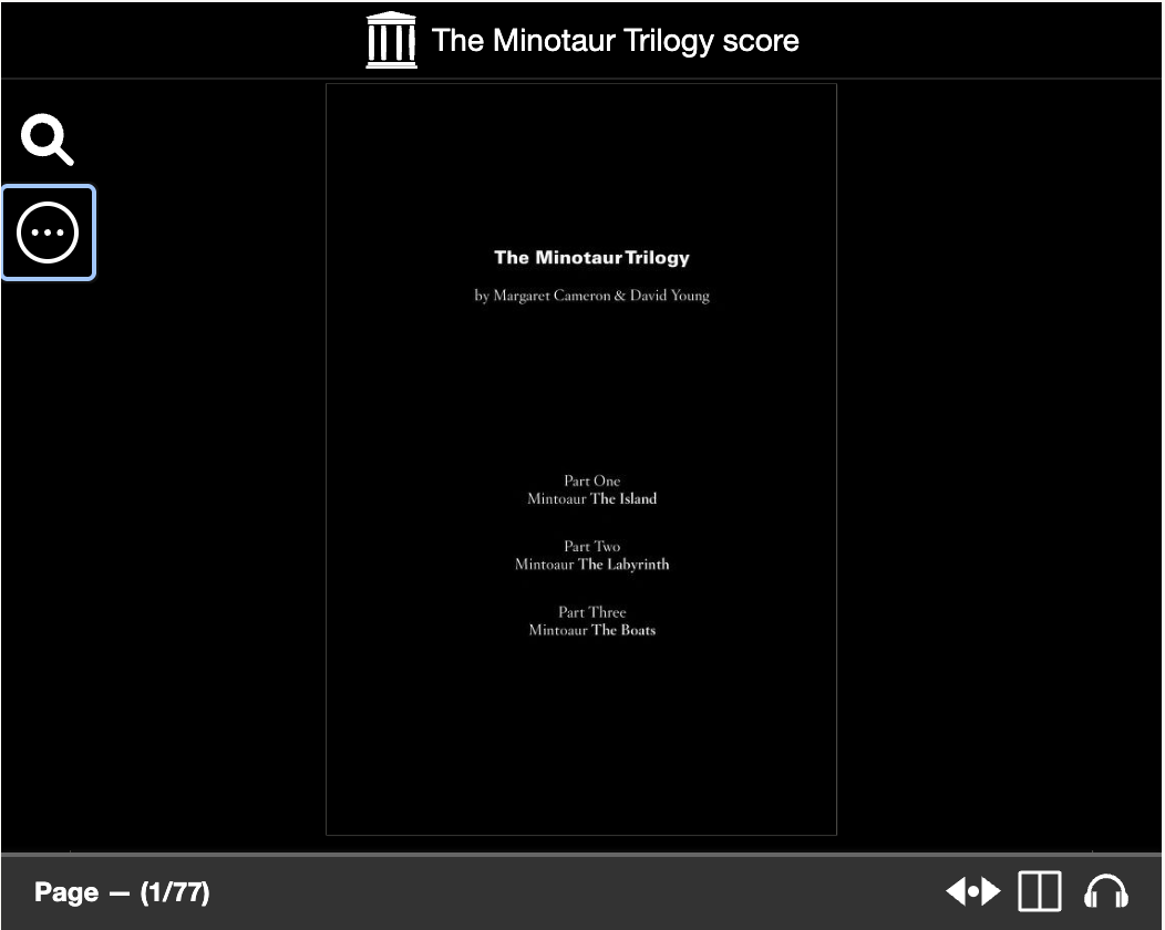 The Minotaur Trilogy — score cover